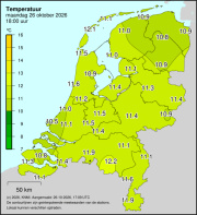 Weerkaart KNMI Temperatuur