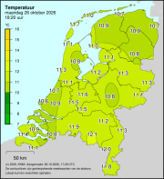 Weerkaart KNMI Temperatuur