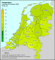 Weerkaart KNMI Temperatuur