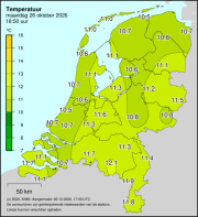 Weerkaart KNMI Temperatuur