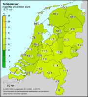 Weerkaart KNMI Temperatuur
