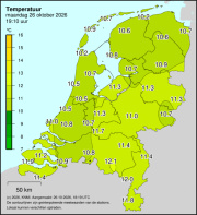 Weerkaart KNMI Temperatuur