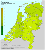 Weerkaart KNMI Temperatuur