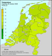 Weerkaart KNMI Temperatuur