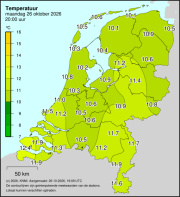 Weerkaart KNMI Temperatuur