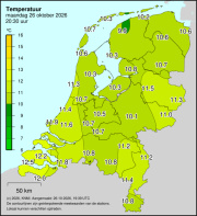Weerkaart KNMI Temperatuur