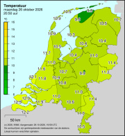 Weerkaart KNMI Temperatuur