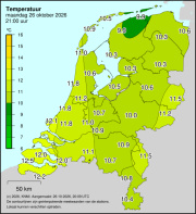 Weerkaart KNMI Temperatuur