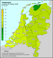 Weerkaart KNMI Temperatuur