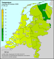 Weerkaart KNMI Temperatuur