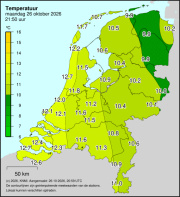 Weerkaart KNMI Temperatuur