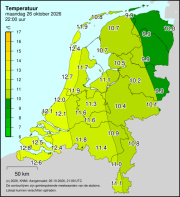 Weerkaart KNMI Temperatuur
