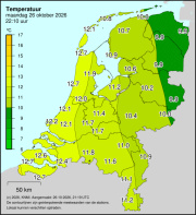 Weerkaart KNMI Temperatuur