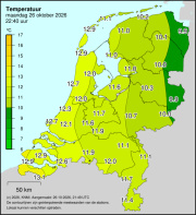 Weerkaart KNMI Temperatuur