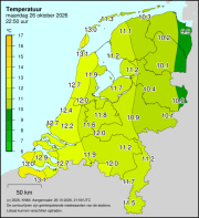 Weerkaart KNMI Temperatuur