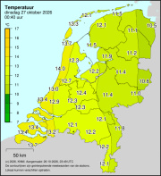 Weerkaart KNMI Temperatuur