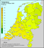 Weerkaart KNMI Temperatuur