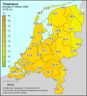 Weerkaart KNMI Temperatuur