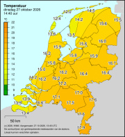 Weerkaart KNMI Temperatuur