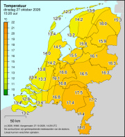 Weerkaart KNMI Temperatuur