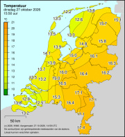 Weerkaart KNMI Temperatuur