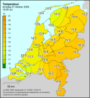 Weerkaart KNMI Temperatuur