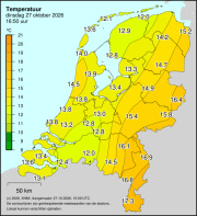 Weerkaart KNMI Temperatuur