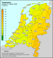 Weerkaart KNMI Temperatuur