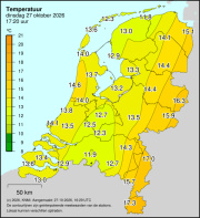 Weerkaart KNMI Temperatuur