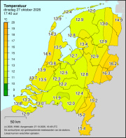 Weerkaart KNMI Temperatuur