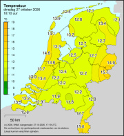 Weerkaart KNMI Temperatuur