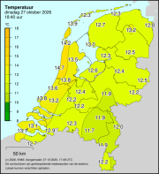 Weerkaart KNMI Temperatuur