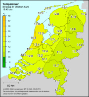 Weerkaart KNMI Temperatuur