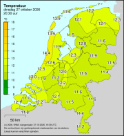 Weerkaart KNMI Temperatuur