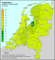 Weerkaart KNMI Temperatuur