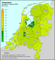 Weerkaart KNMI Temperatuur