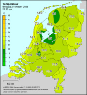 Weerkaart KNMI Temperatuur
