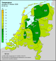 Weerkaart KNMI Temperatuur