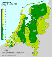 Weerkaart KNMI Temperatuur