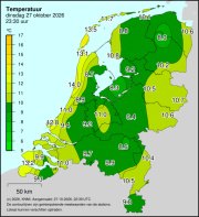 Weerkaart KNMI Temperatuur