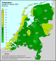 Weerkaart KNMI Temperatuur