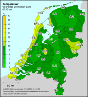 Weerkaart KNMI Temperatuur