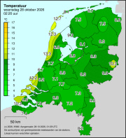 Weerkaart KNMI Temperatuur