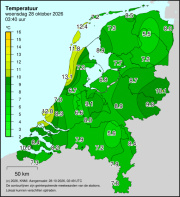 Weerkaart KNMI Temperatuur