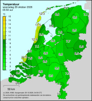 Weerkaart KNMI Temperatuur
