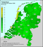 Weerkaart KNMI Temperatuur