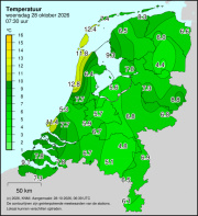 Weerkaart KNMI Temperatuur
