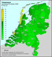 Weerkaart KNMI Temperatuur