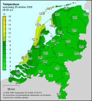 Weerkaart KNMI Temperatuur