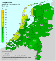 Weerkaart KNMI Temperatuur